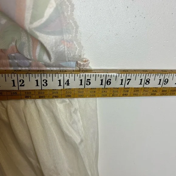 Vintage Slip midi Dress Size L V-Neck Pastel tones Grandmacore Lightweight - Picture 6 of 11